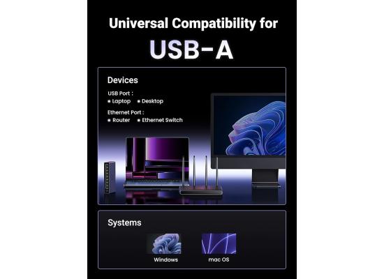 UGREEN USB 3.0 to 2.5G Ethernet Adapter – Aluminum RJ45 LAN Network Dongle
